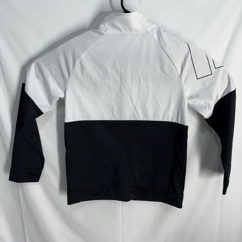 Adidas Tricot Track Jacket Boys Size L 14/16 Large Black White